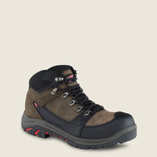 Red Wing Hiking Bot Erkek - Trades - 5-Inch Waterproof Safety Toe - Kahverengi/Siyah - 89HQTIWFG